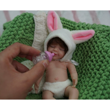 Muñeca reborn silicona 15 cm lavable realista con ropa intercambiable 49,99€