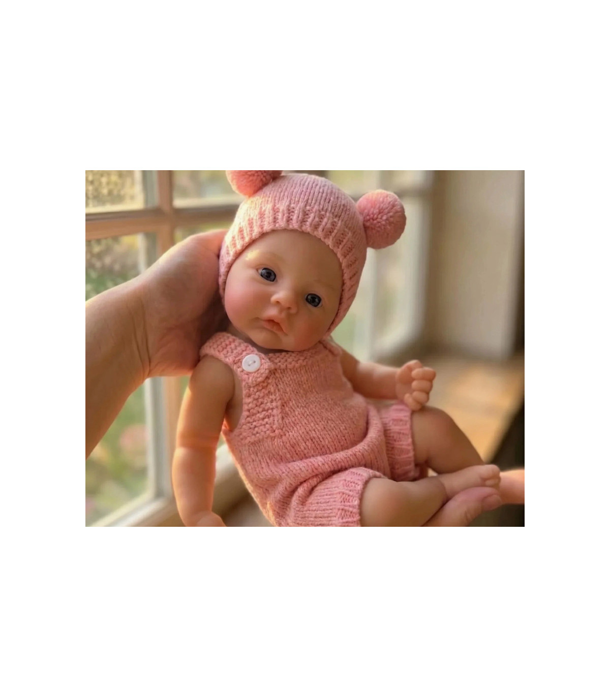 Muñeca Meadow reborn 30 cm Q elastic realista con suéter rosa 149,99€