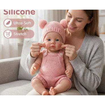 Muñeca Meadow reborn 30 cm Q elastic realista con suéter rosa 149,99€