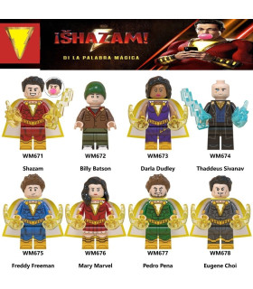 lote de 8  figuras tipo lego shazam