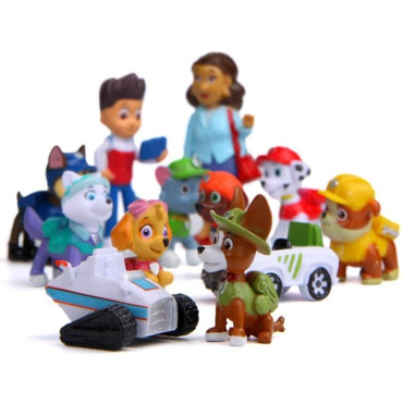 nuevo lote de 12 figuras de la patrulla canina  con tracker y everest