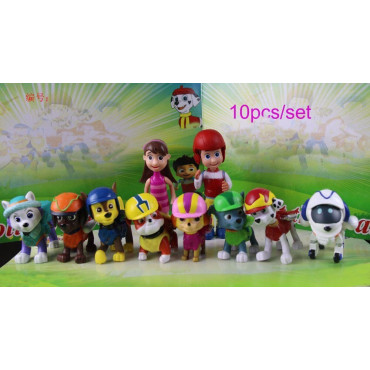 lote de 10 figuras de patrulla canina con robodog y  everest