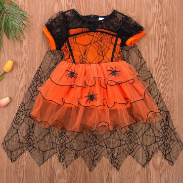 disfraz halloween brujita naranja  para niñas
