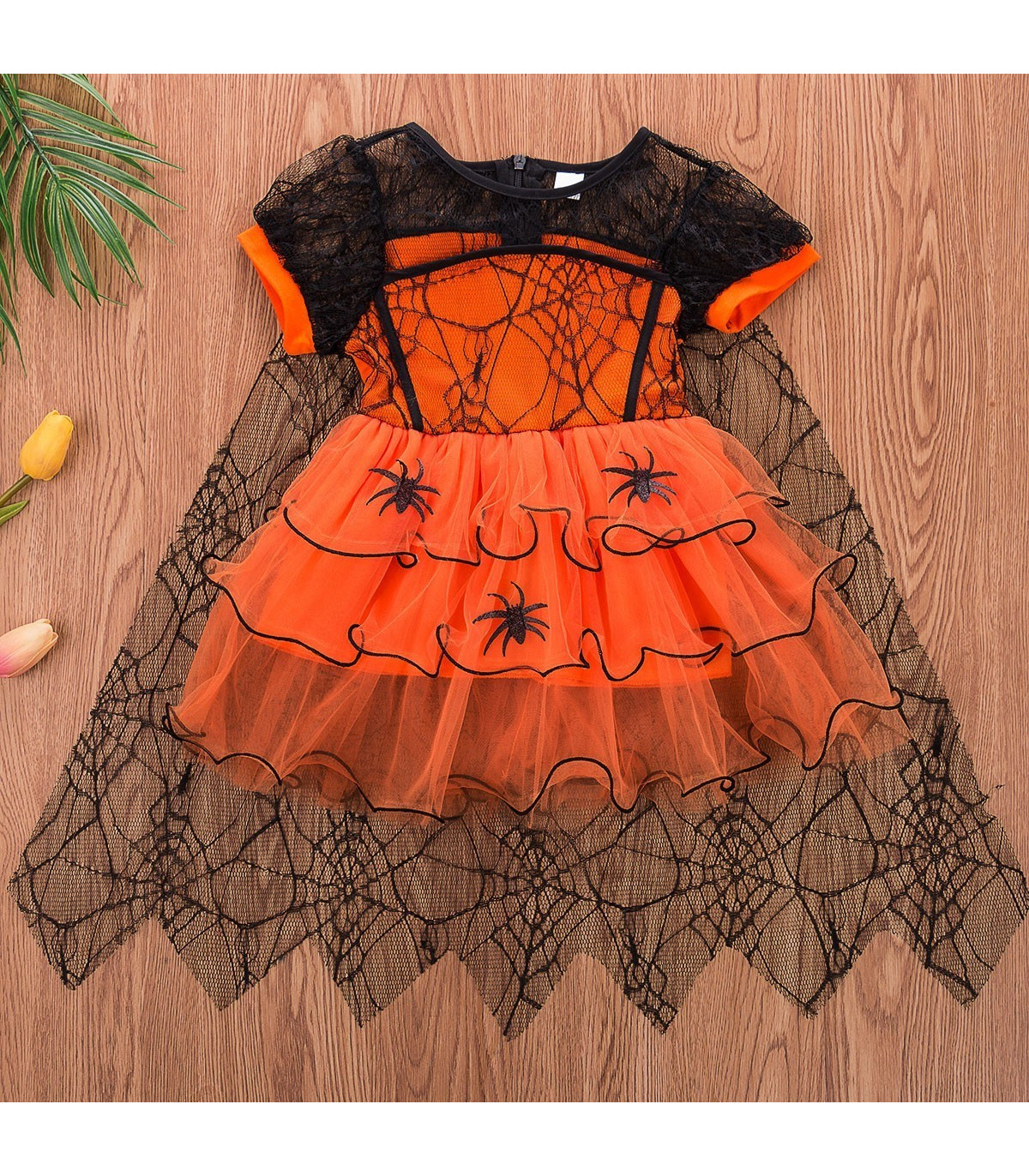 disfraz halloween brujita naranja  para niñas