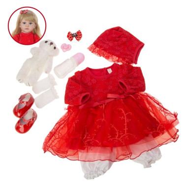 muñeca reborn  rubia pelo largo de 60cm