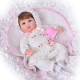 bebe reborn con vestido blanco de 42cm