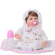 bebe reborn con vestido blanco de 42cm
