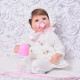 bebe reborn con vestido blanco de 42cm