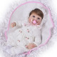 bebe reborn con vestido blanco de 42cm
