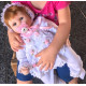 bebe reborn con vestido blanco de 42cm