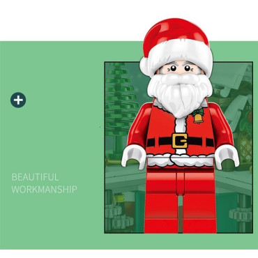 escena de santa claus  con bloques compatibles con grandes marcas