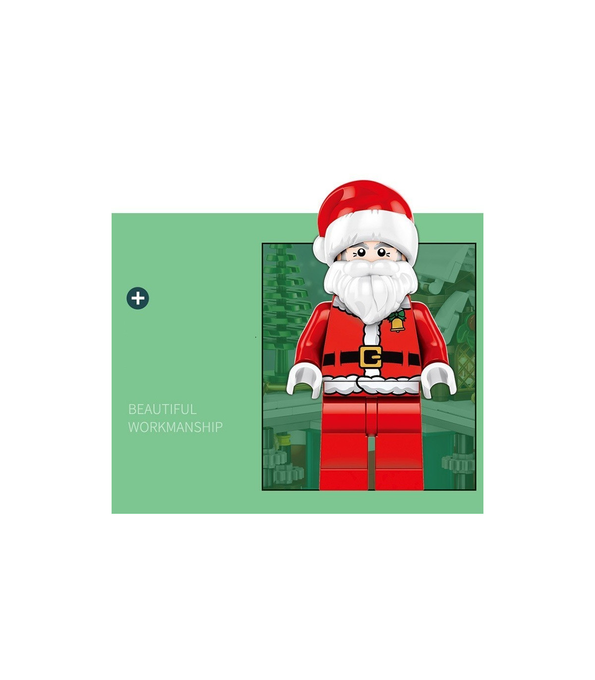 escena de santa claus  con bloques compatibles con grandes marcas