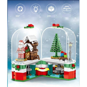 escena de santa claus  con bloques compatibles con grandes marcas