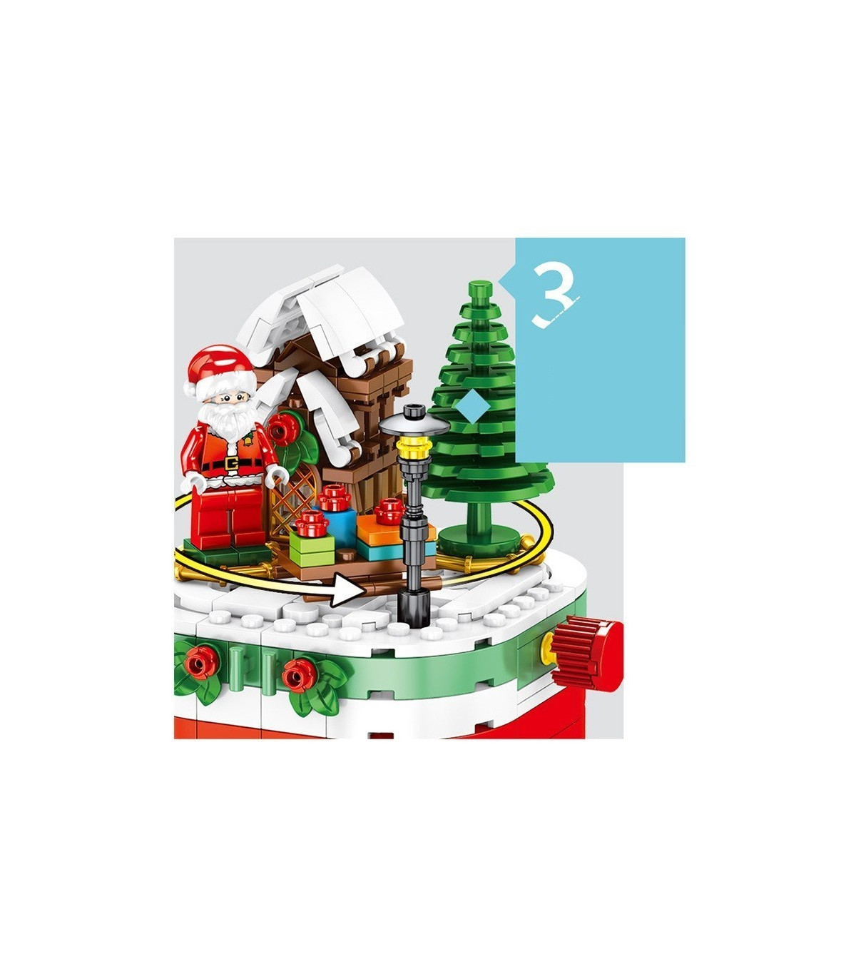 escena de santa claus  con bloques compatibles con grandes marcas