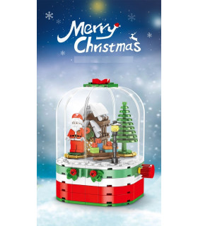 escena de santa claus  con bloques compatibles con grandes marcas