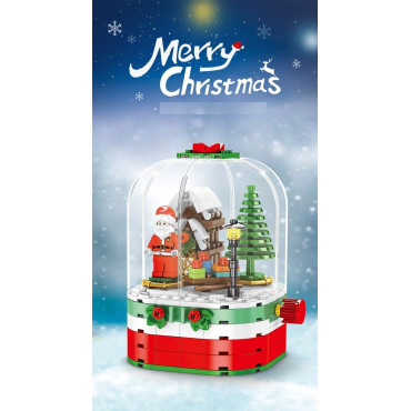 escena de santa claus  con bloques compatibles con grandes marcas