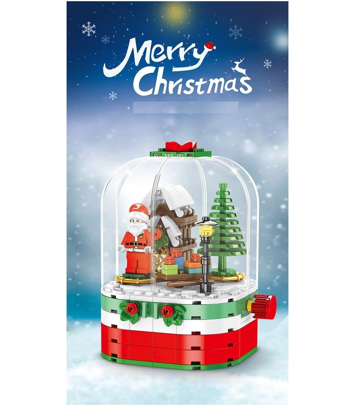 escena de santa claus  con bloques compatibles con grandes marcas