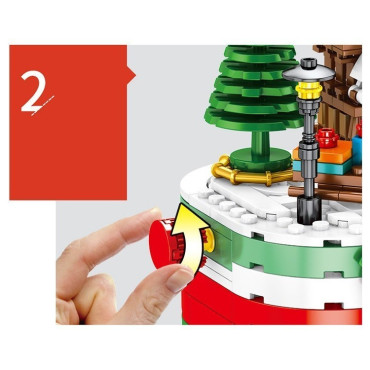 escena de santa claus  con bloques compatibles con grandes marcas