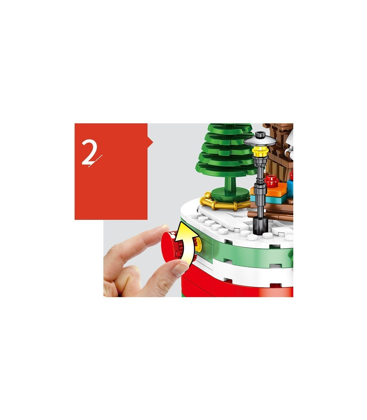 escena de santa claus  con bloques compatibles con grandes marcas