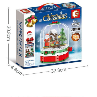 escena de santa claus  con bloques compatibles con grandes marcas