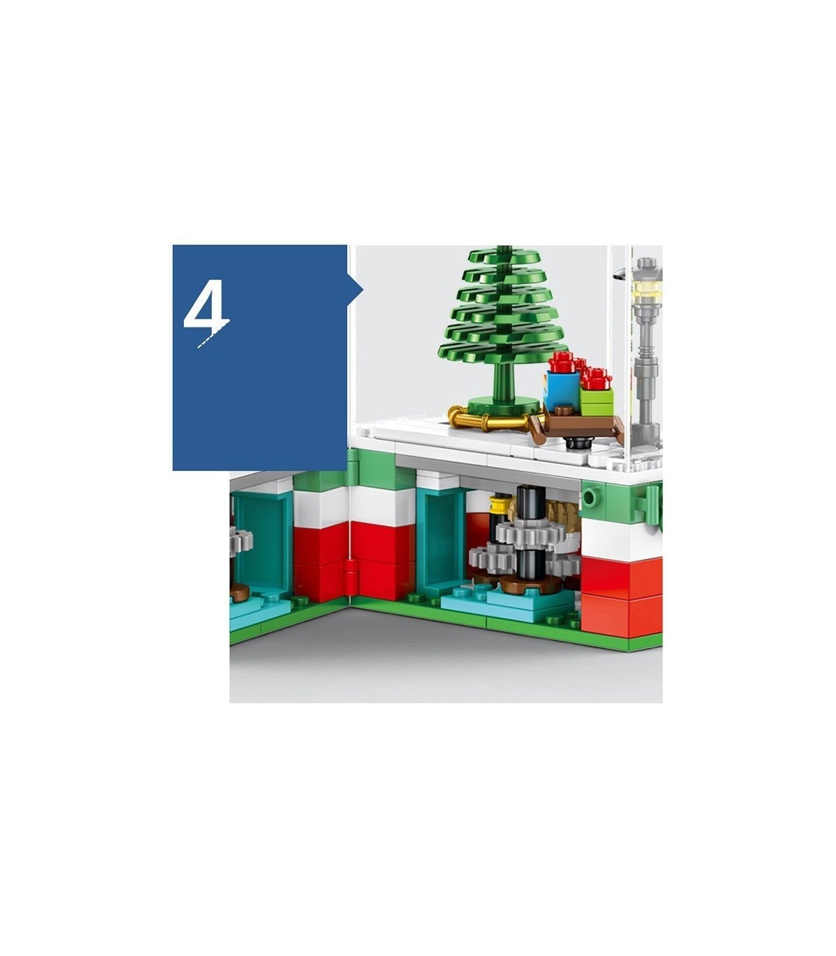 escena de santa claus  con bloques compatibles con grandes marcas