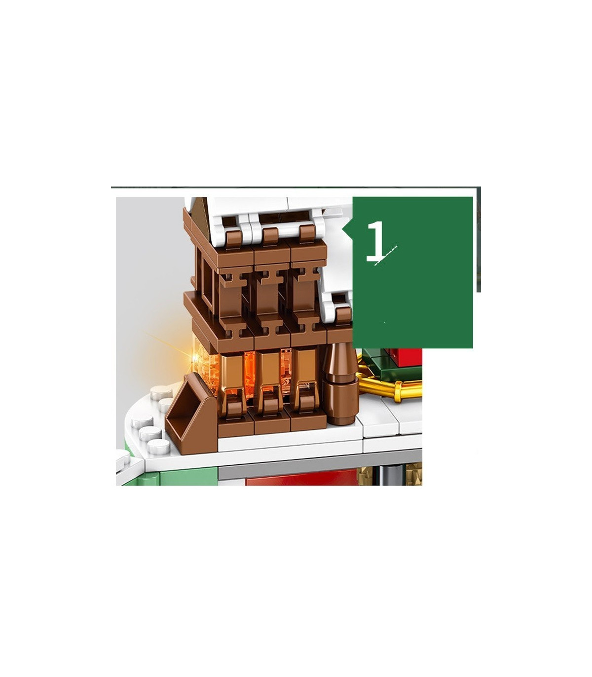 escena de santa claus  con bloques compatibles con grandes marcas