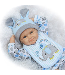 bebe reborn niño de 55cm sonriente