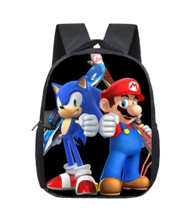 mochila sonic  versus mario bros de 30cm