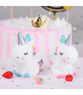 Figuras unicornio rosa y azul