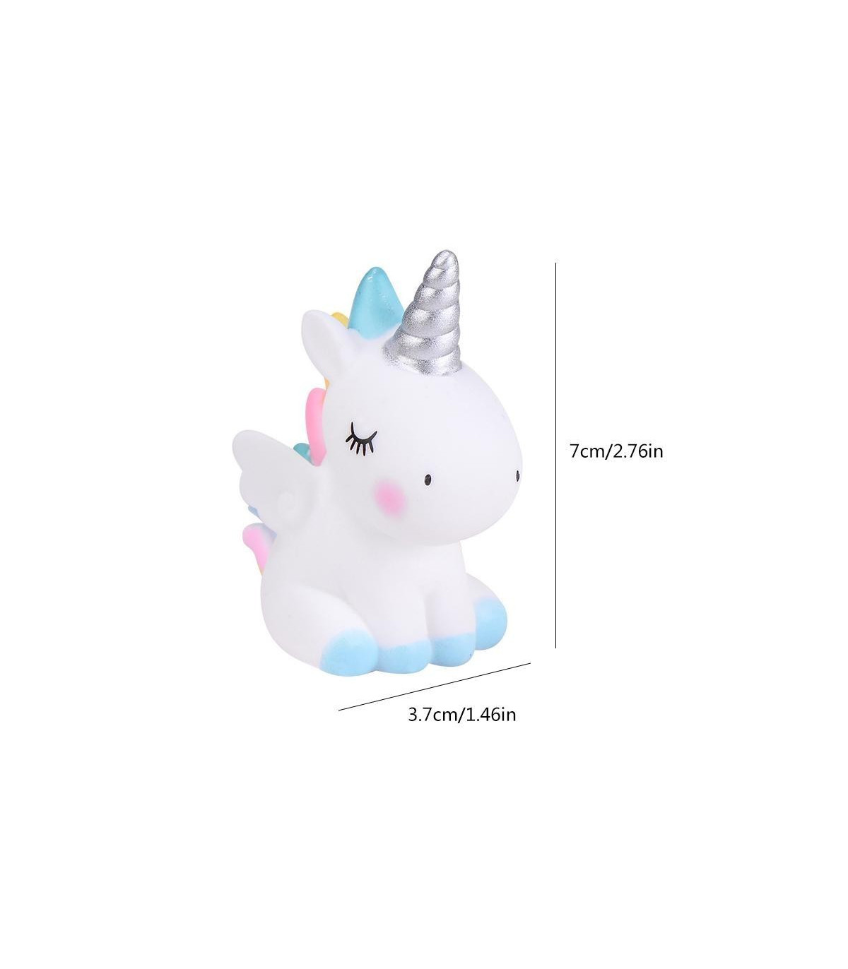 Figuras unicornio rosa y azul