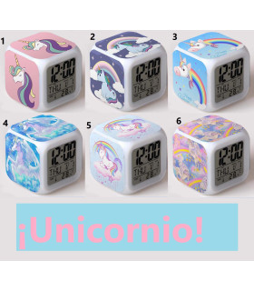 Despertador unicornio cuadrado