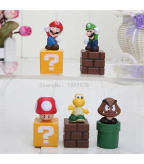 Lote 5 figuras super mario bros