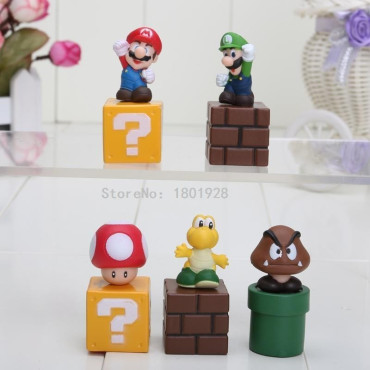 Lote 5 figuras super mario bros