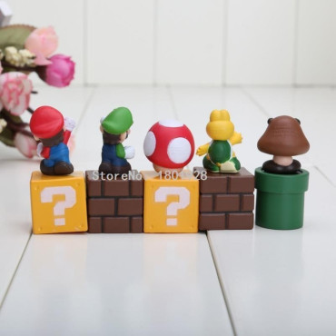 Lote 5 figuras super mario bros