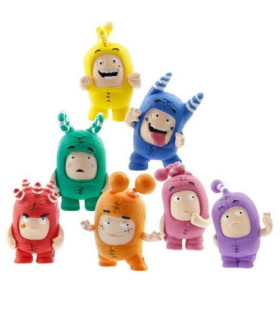 ODDBODS AF3001X Mini Estatuilla Set, 7 PC., Chuddiki, personaje de dibujos animados