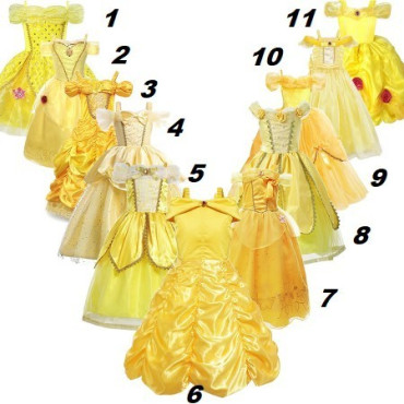 Vestido de princesa bella para niñas, disfraces de bella de la bella y la bestia