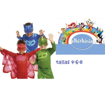 disfraz pj masks Catboy Owlette Gekko  con máscara talla 4-6-8