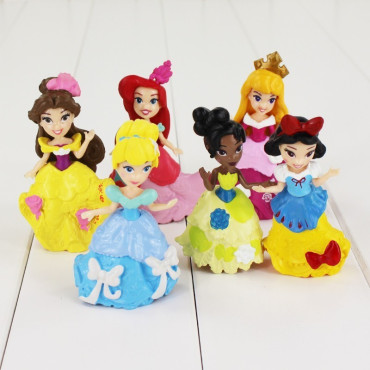 lote 6 figuras princesas disney