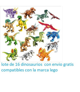 dinosaurios compatible con lego lote de 16  dinosaurios