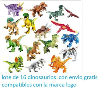dinosaurios compatible con lego lote de 16  dinosaurios