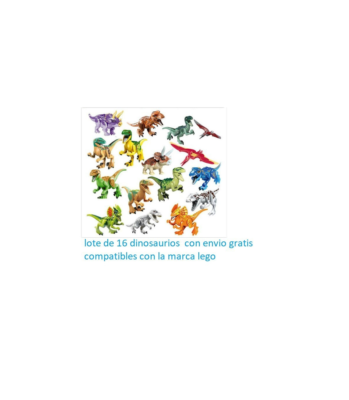 dinosaurios compatible con lego lote de 16  dinosaurios