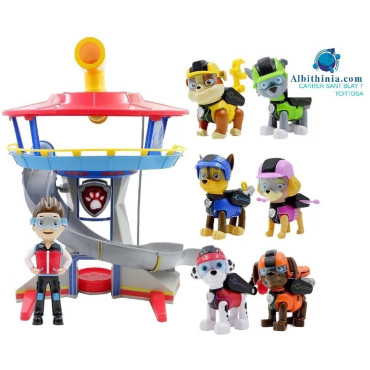 centro de mando patrulla canina con perros y ryder