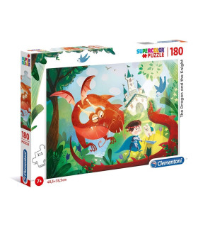 PUZZLE CLEMENTONI  180 PIEZAS DRAGON Y CABALLERO