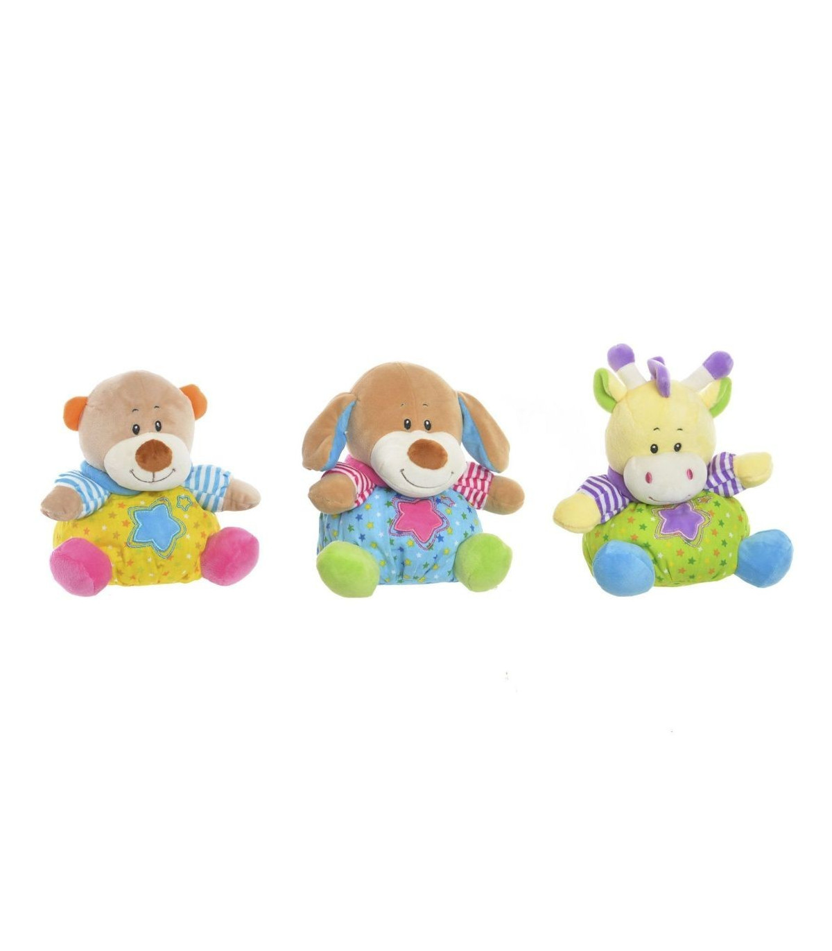 PELUCHE POLIESTE 18x14x20cm SONAJERO  SURTIDO A ELEGIR 1