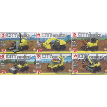 CONSTRUCCION JUEGO BLOQUES OBRAS PUBLICAS CAJA 7,5x13cm  SURTIDO A ELEGIR 1