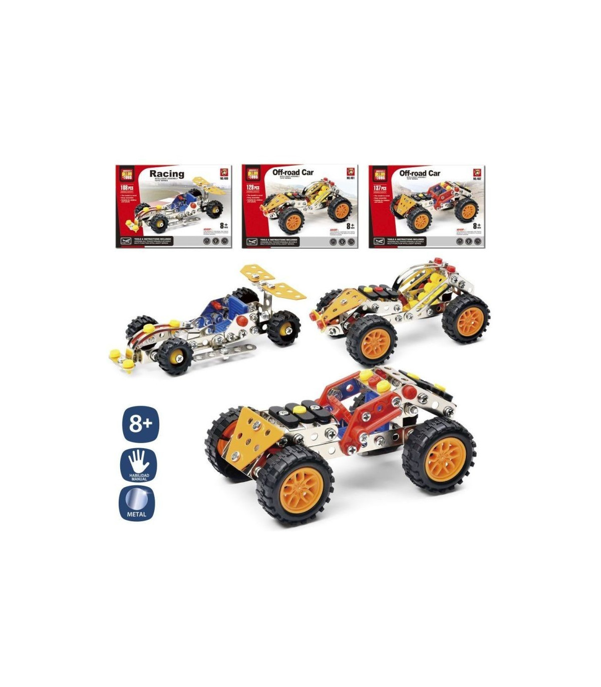 COCHES MECANO METAL CAJA 20x28cm  SURTIDO A ELEGIR 1