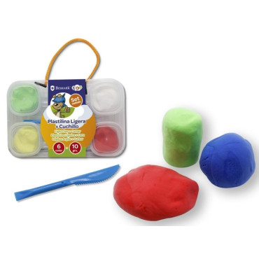 PLASTILINA LIGERA CAJA 6 COLORES 10 Gramos CON CUCHILLO