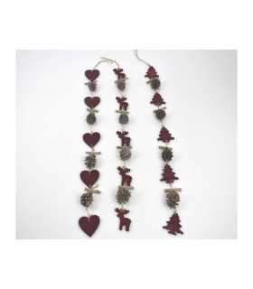 GUIRNALDA FIGURAS MADERA ROJO 74cm 3 SURTIDO A ELEGIR 1