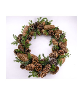 CORONA NAVIDAD PIÑAS 38cm