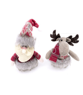 COLGANTE SANTA CLAUSUPER RENO 14cm  SURTIDO A ELEGIR 1